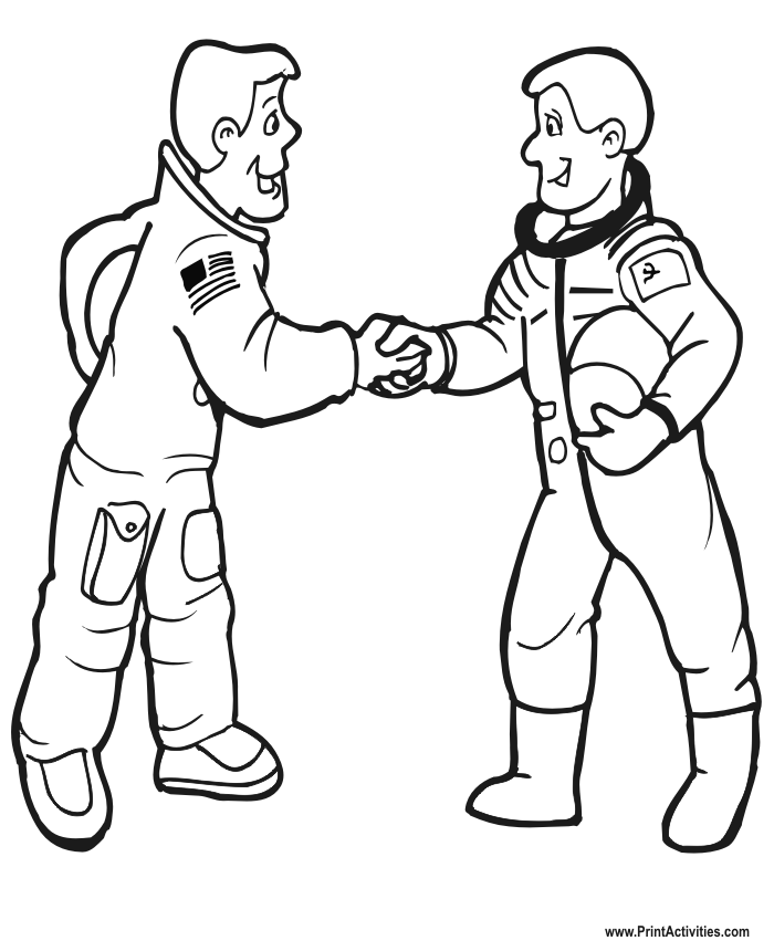 Plansa de colorat cu Astronaut 4 28